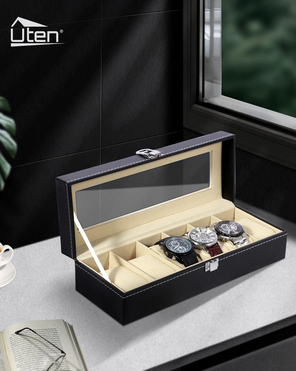 CADENZA - Boîte en Cuir Élégante pour Ranger 6 Montres