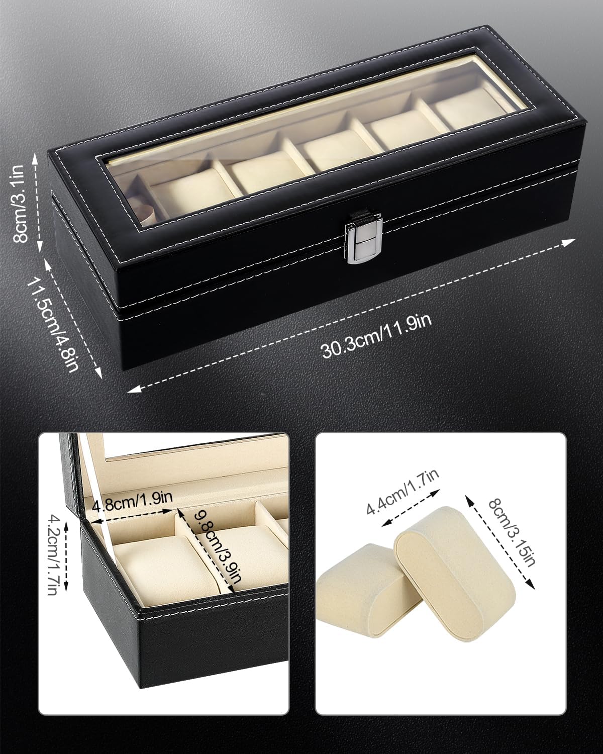 CADENZA - Boîte en Cuir Élégante pour Ranger 6 Montres