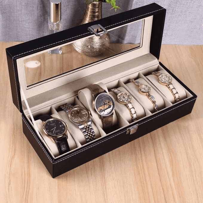 CADENZA - Boîte en Cuir Élégante pour Ranger 6 Montres